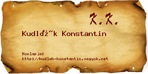 Kudlák Konstantin névjegykártya